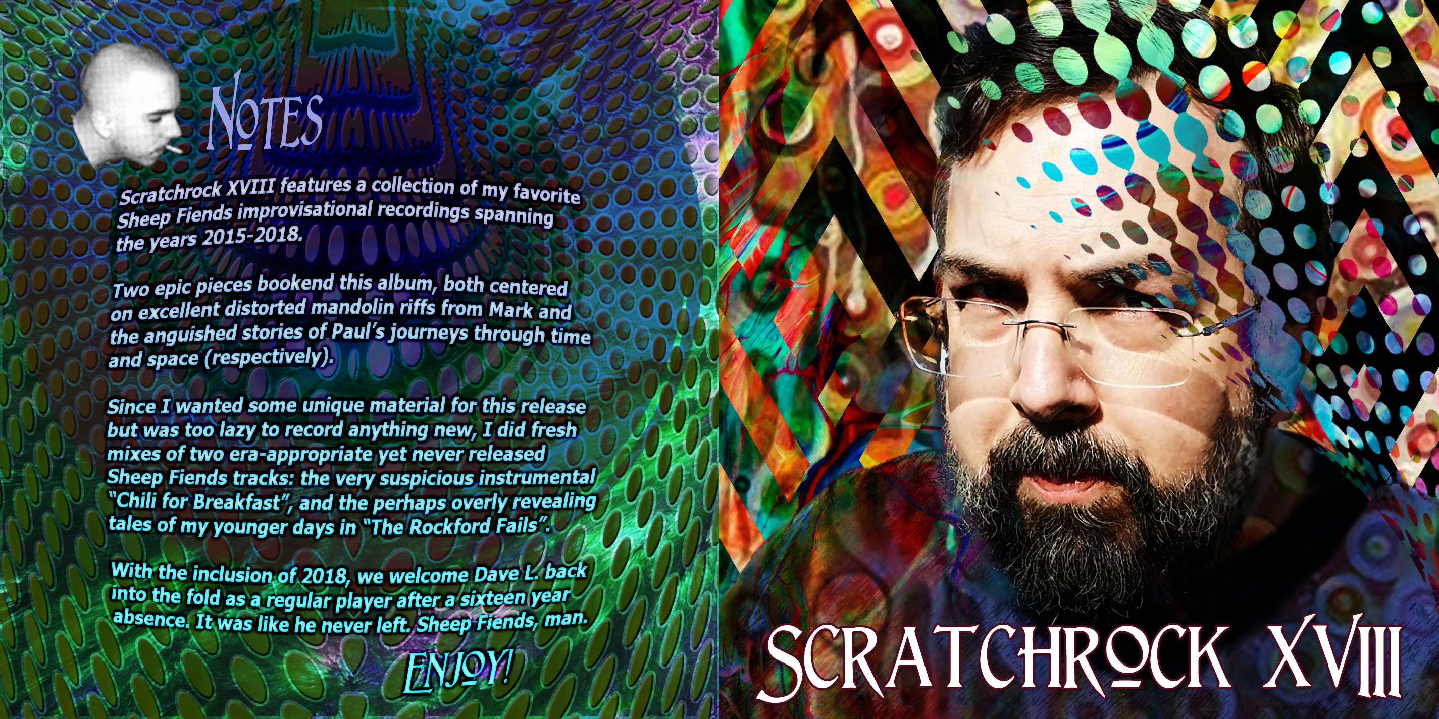 Scratchrock Volume 18 printable cover and notes artwork
